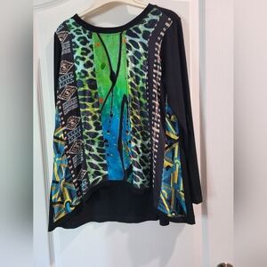 Harari Long Sleeves Multicolor Print Blouse